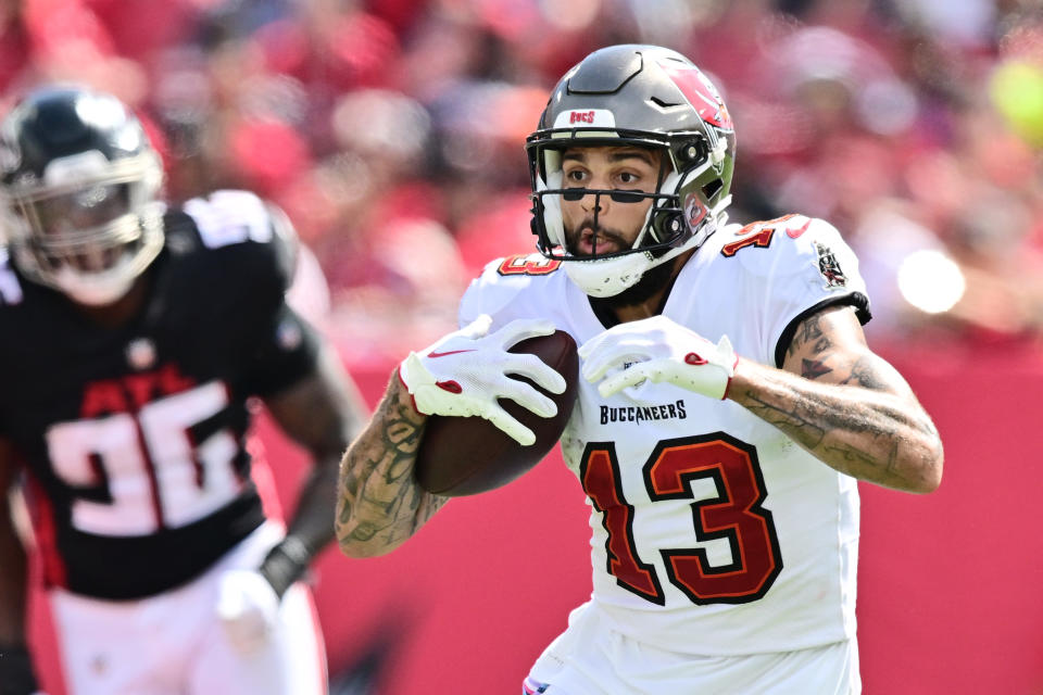 Mike Evans has shown no signs of slowing down, but he's not being drafted like the WR1 he is in fantasy football. (Photo by Julio Aguilar/Getty Images)
