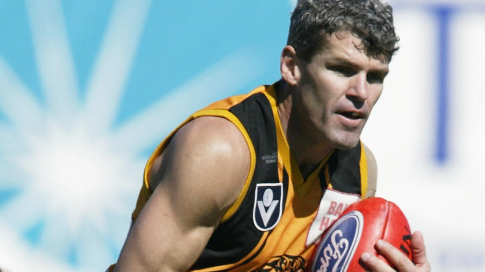 Shaun Smith is pictured playing a VFL match for Werribee in 2002.