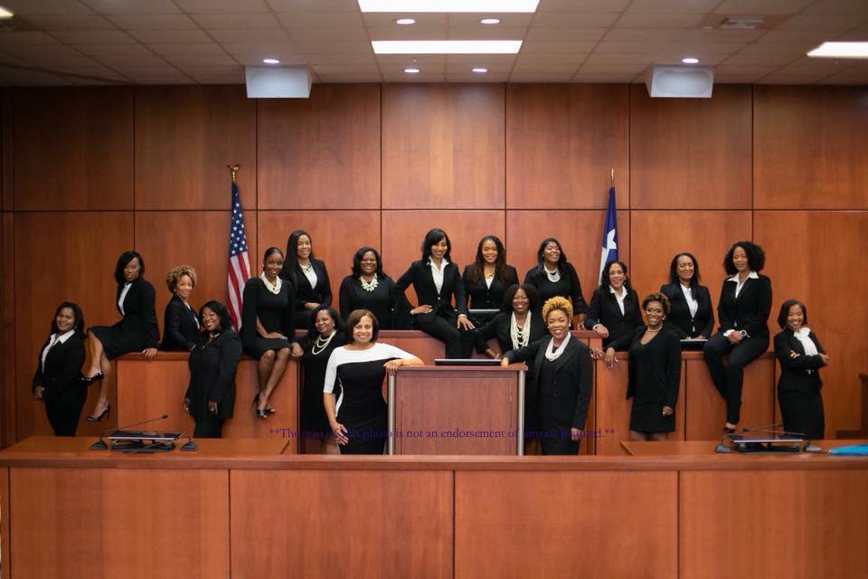 Harris County, Texas, swore in 17 black female judges this year. This photo shows all of the county's judicial candidates who ran in the midterm elections under the campaign "Black Girl Magic."