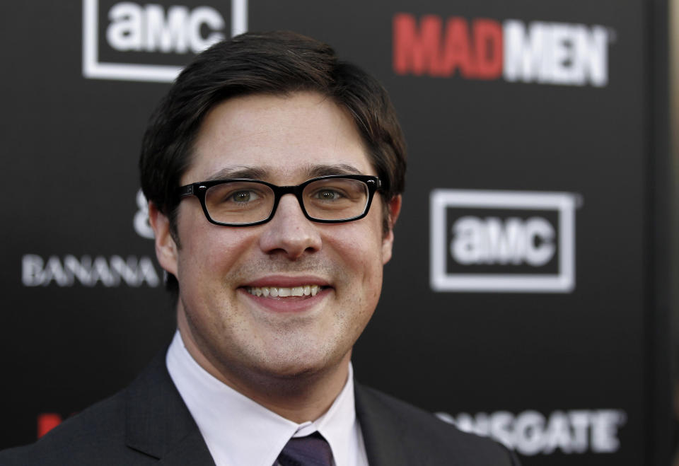 Cast member Rich Sommer arrives at the premiere "Mad Men" in Los Angeles, Wednesday, March 14, 2012. "Mad Men" season five premieres on AMC Sunday, March 25. (AP Photo/Matt Sayles)