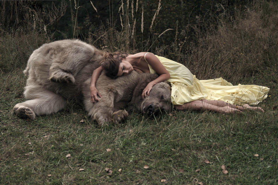 Mariya with a bear