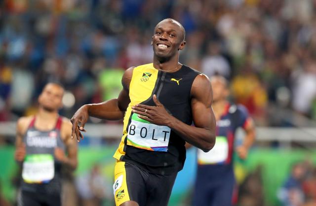 Jamaica’s Usain Bolt wins gold in the men’s 100 metres final at the 2016 Rio Olympics (Martin Rickett/PA) (PA Archive)
