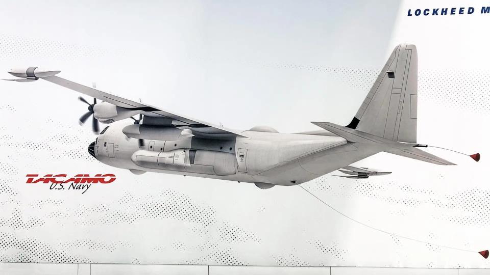 A rendering of what the Navy's future C-130J-based TACAMO aircraft might look like. <em>Howard Altman</em>