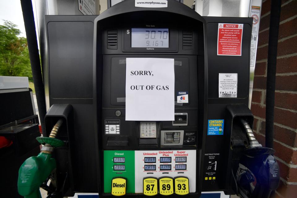 A Murphy Oil gas station in Kennesaw, Ga., was out of gas on Tuesday, May 11, 2021, following the Colonial Pipeline shutdown.