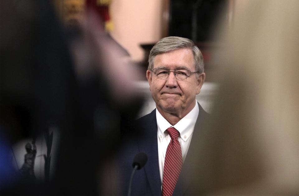 Bob Cupp, R-Lima, talks with the press after being elected Speaker of the House at the Ohio Statehouse on Thursday, July 30, 2020 [Fred Squillante/Dispatch]