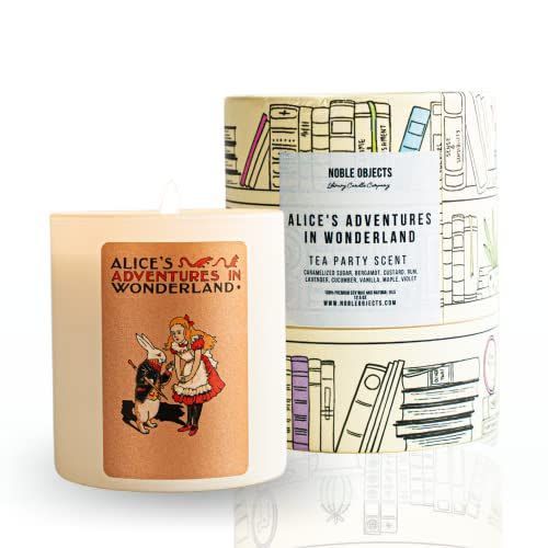 36) Noble Objects Scented Candle Soy Candle, Housewarming Gift for New Home, Book Club Gift, Book Scented Candles, Alice Adventures in Wonderland Candle for Reading Enthusiasts, Candle for New Home