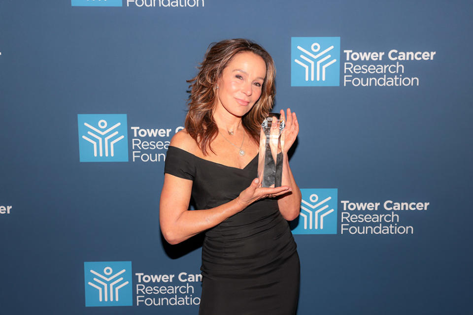 Jennifer Grey at Tower Cancer Research Foundation’s Tower of Hope Gala on May 7, 2024 in Beverly Hills, where Grey received the foundation’s Ambassador of the Year Award for her commitment to raising awareness about cancer, and ending the disease.