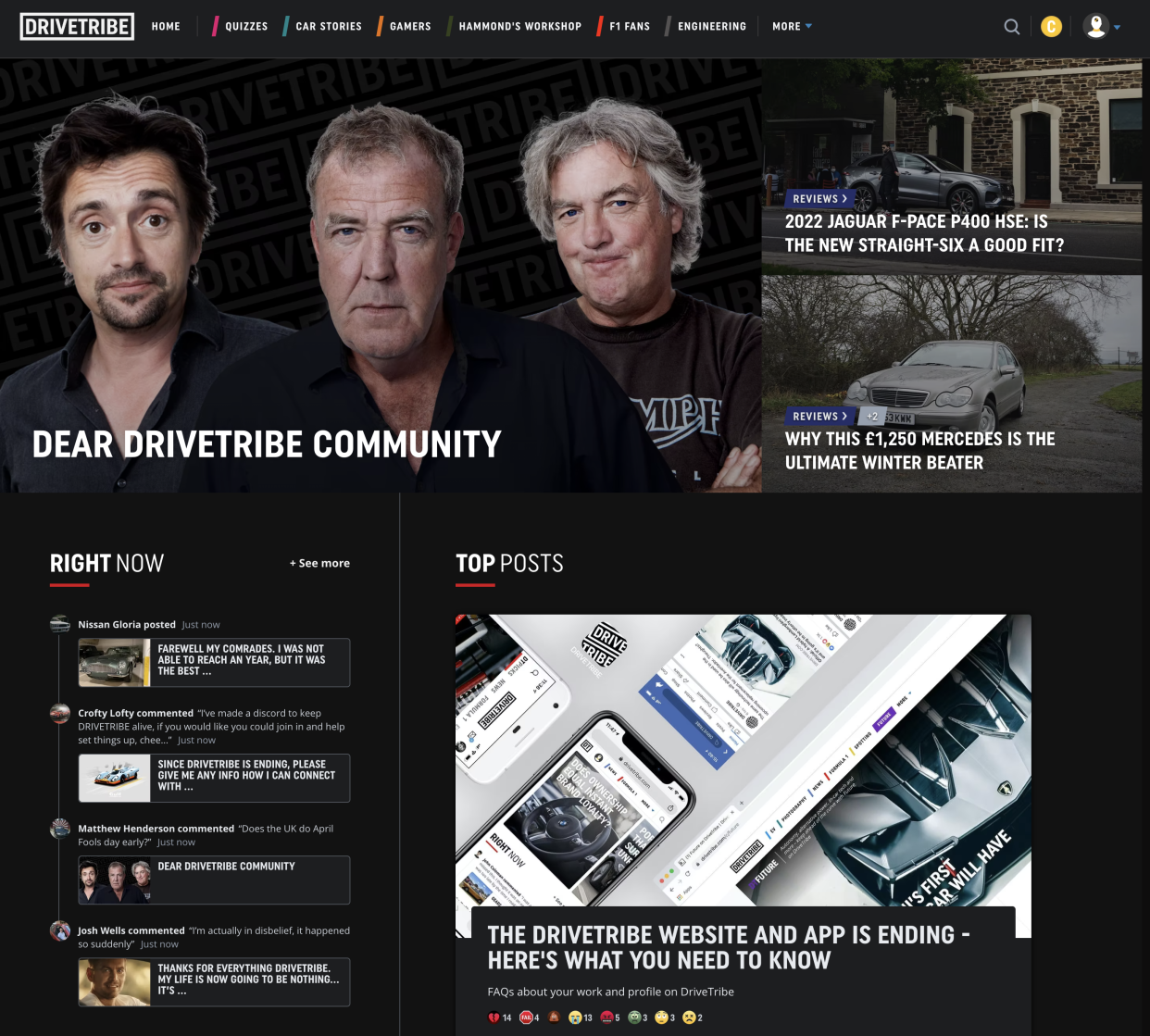 DriveTribe Homepage