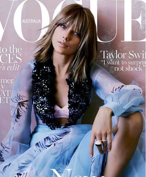 Taylor Swift looks striking on the cover of Vogue Australia.