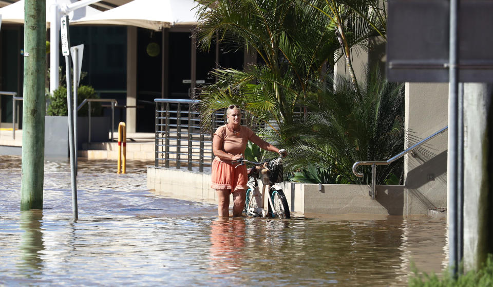 Flooded scenes in the town of Ballina , Northern NSW on Wednesday. Source: AAP