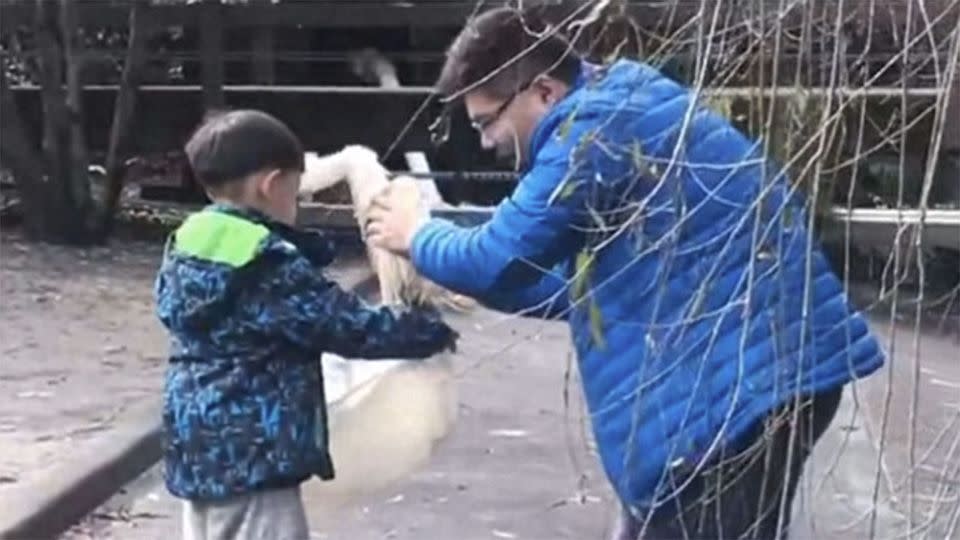 A man was filmed trying to put his pet duck Yaya into a plastic bag. Photo: Supplied