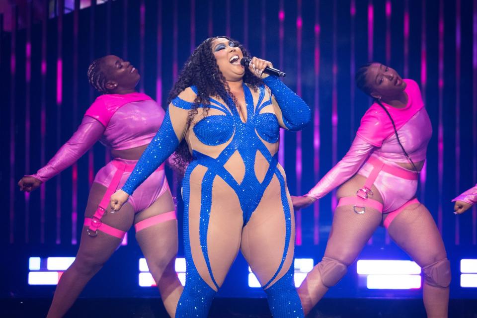 <p>Lizzo performs onstage during the opening night of The Special Tour at FLA Live Arena on Sept. 23 in Sunrise, Florida.</p>