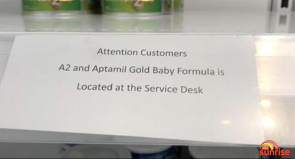 This sign was spotted in a Coles supermarket in Five Dock, Sydney. Source: Sunrise