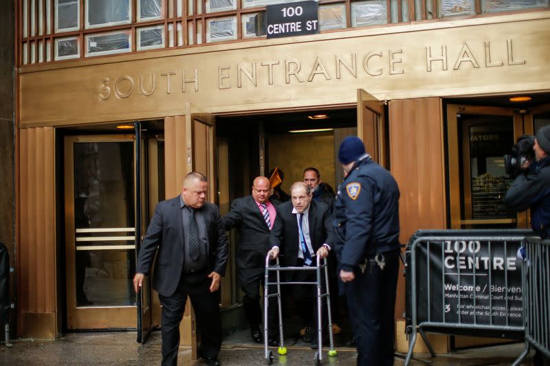 Film producer Weinstein exits the New York Supreme Court in New York