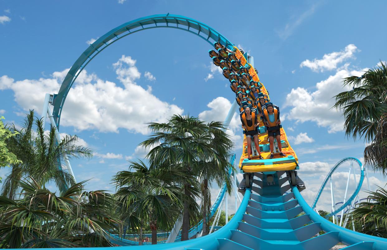 Pipeline: The Surf Coaster is designed to mirror the experience of riding the waves.