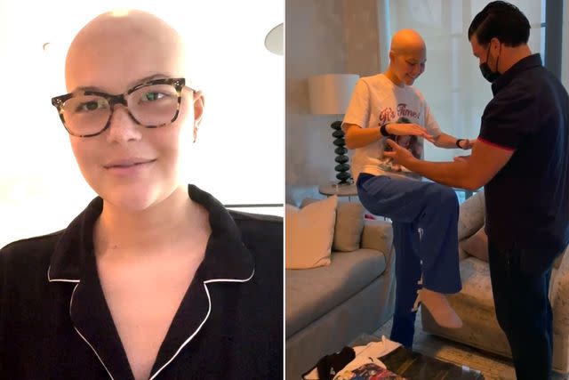 <p>Isabella Strahan/Youtube</p> Isabella Strahan starting physical therapy after chemo