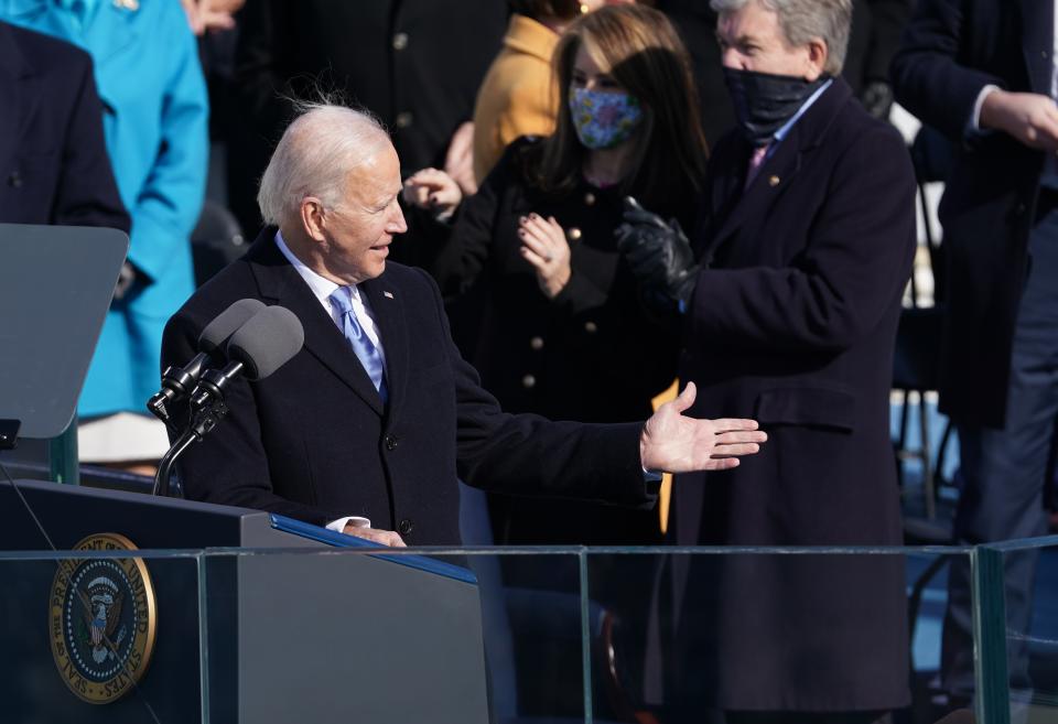 Joe Biden llamó a la unidad y a la empatía en su discurso de toma de posesión. (Reuters)