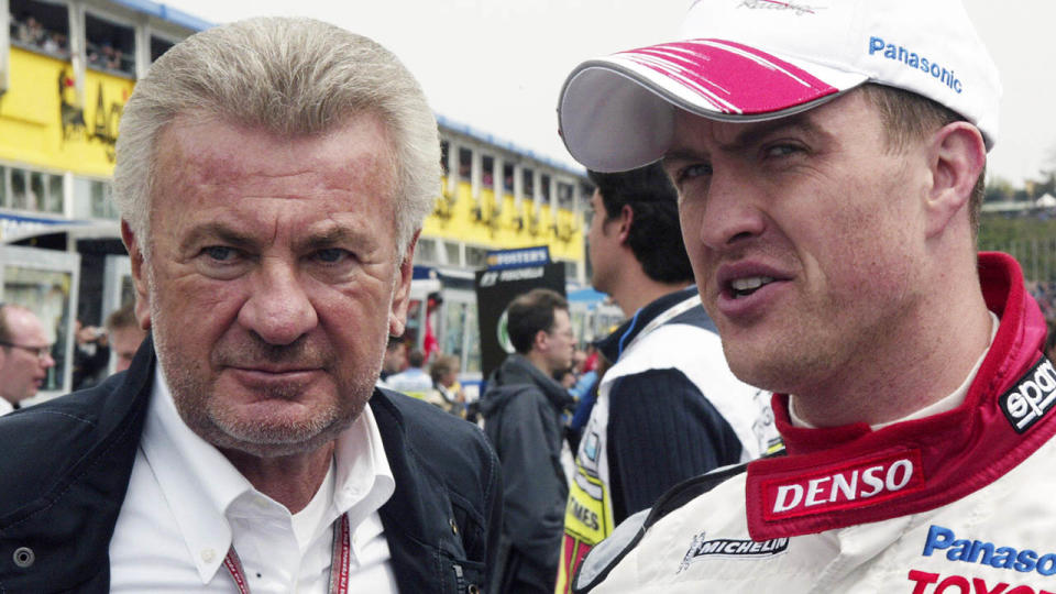 Willi Weber and Ralf Schumacher. (Photo by LOIC VENANCE/AFP/Getty Images)