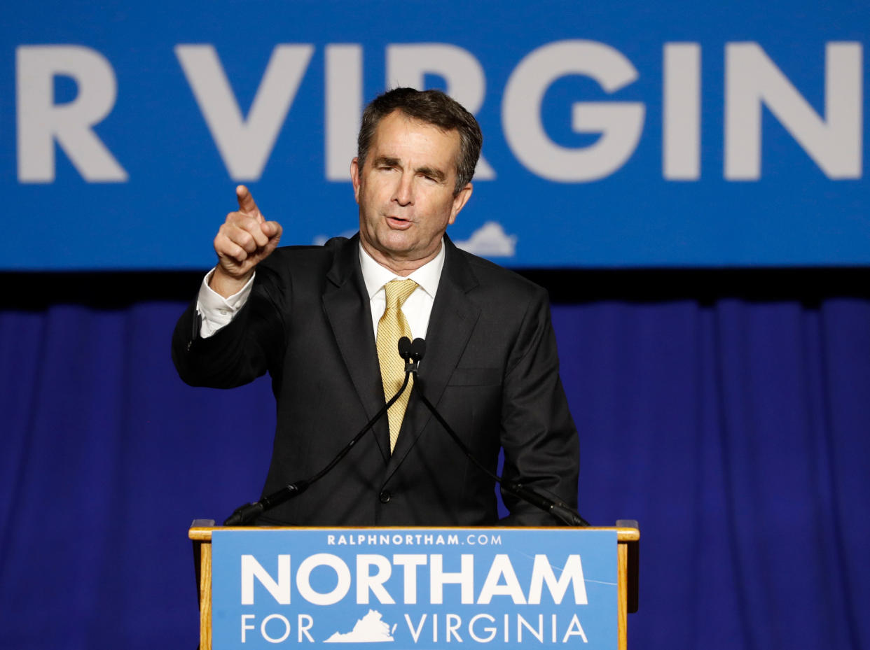 Virginia Governor-elect Ralph Northam speaks after his election night victory at the campus of George Mason University in Fairfax, Virginia, Nov. 7, 2017.&nbsp; (Photo: Aaron Bernstein / Reuters)