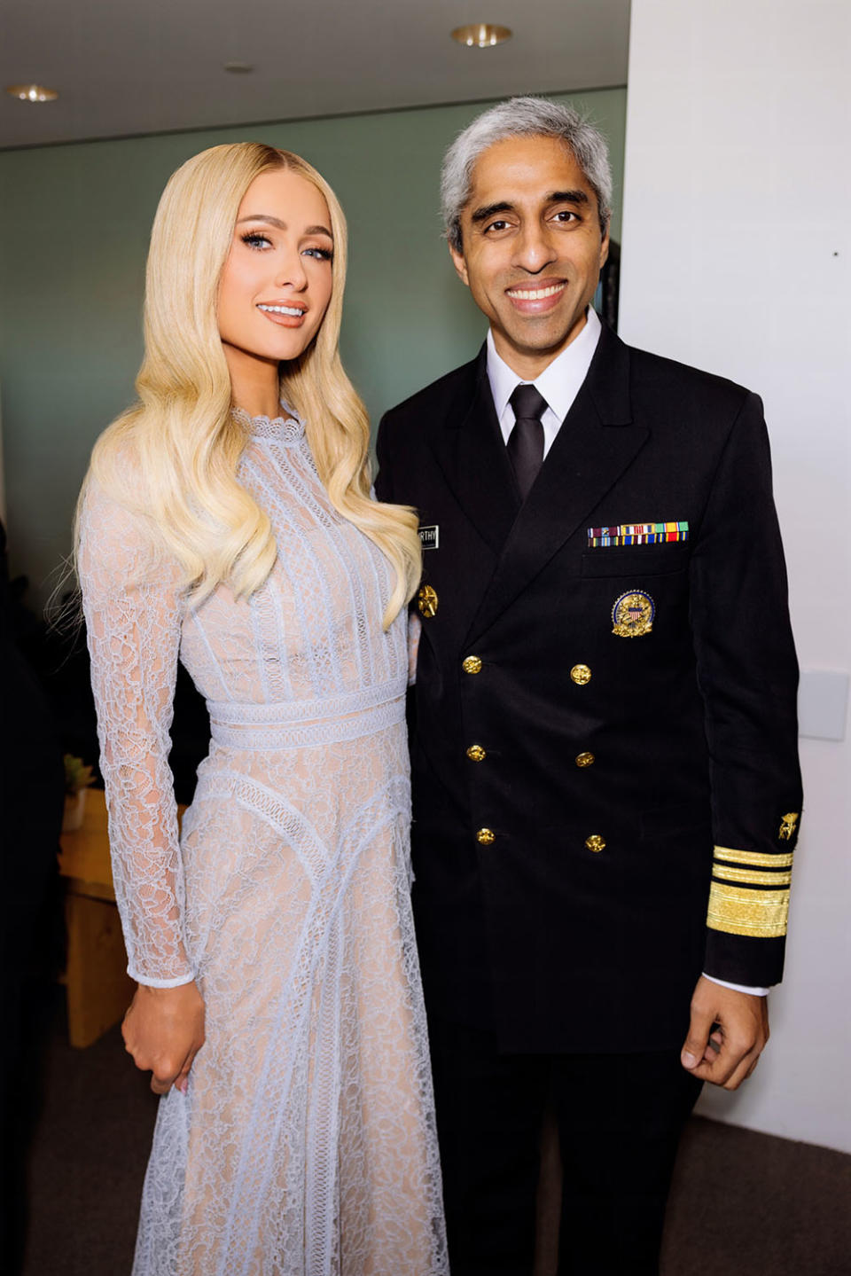 Paris Hilton and U.S. Surgeon General Dr. Vivek Murthy