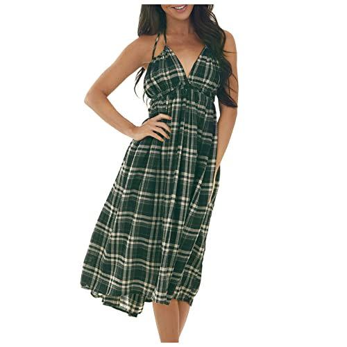 Plaid Print Slip Dress