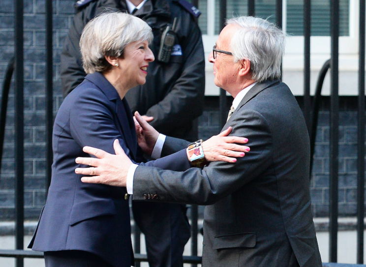 Theresa May was reported to have had a tense meeting with EC president Jean-Claude Juncker (PA)