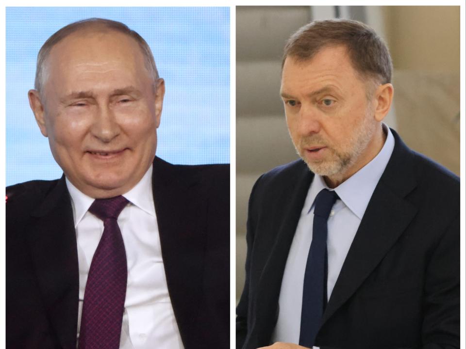 Vladimir Putin and Oleg Deripaska.