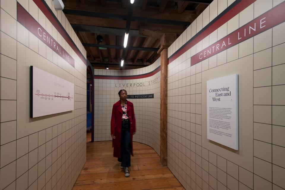 Central Line to the West End in the Fashion City exhibition Museum of London (Museum of London)