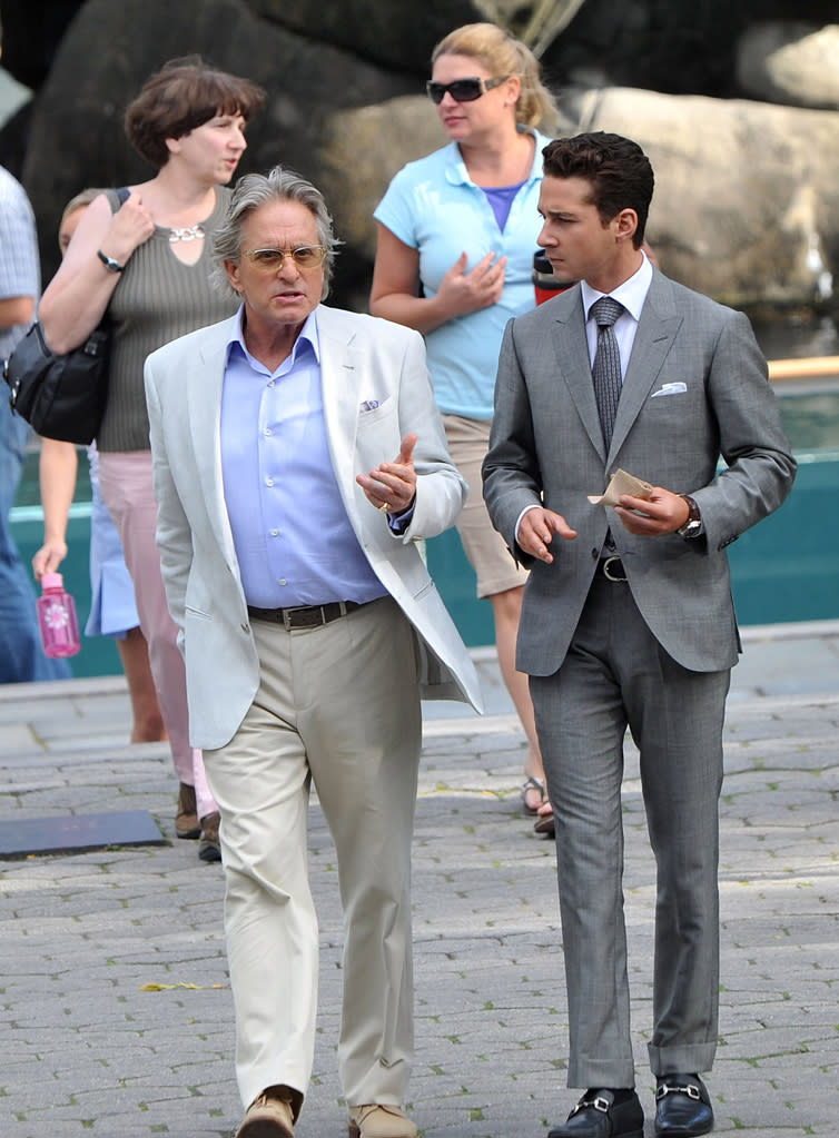 Spotted on set October 2009 Michael Douglas Shia LaBeouf