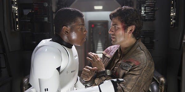 John Boyega and Oscar Isaac as Finn and Poe Dameron (Credit: Lucasfilm/Disney)