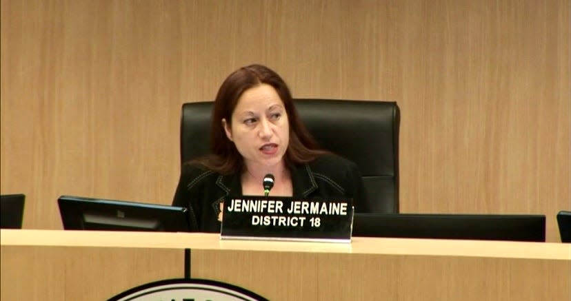 State Rep. Jennifer Jermaine chairs a meeting of the Arizona House Ad Hoc Committee for Missing and Murdered Indigenous Peoples. The committee met last month on the Salt River-Pima Maricopa Indian Community.