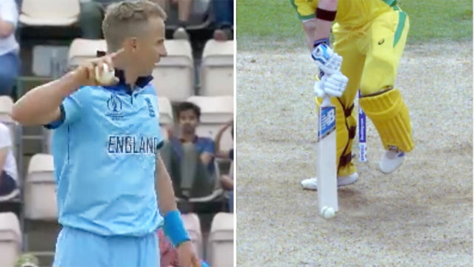 Curran appeals after catching Steve Smith. (Images: Fox Sports)