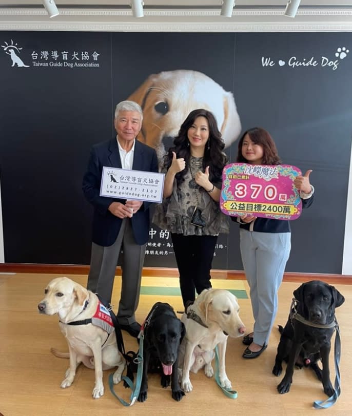 沈嶸本月捐贈臺灣導盲犬協會，並針對熱門議題做出分析。（圖／翻攝自沈嶸臉書）
