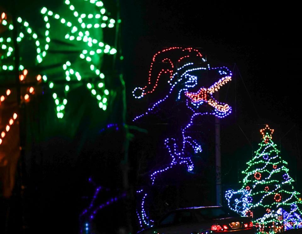 Hollywild Animal Preserve's Magic of Lights drive-through holiday light display on Wednesday, Dec. 7, 2023 in Wellford, SC. Hollywild's event will be open to the public through December 31.