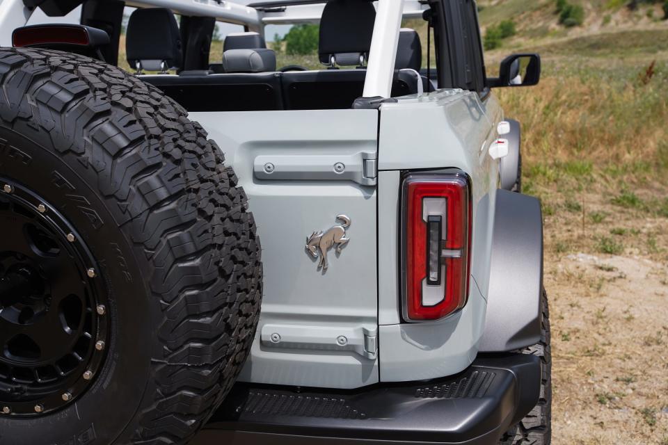 A rear view of a Ford Bronco 4-door is seen in Holly on July 10, 2020.