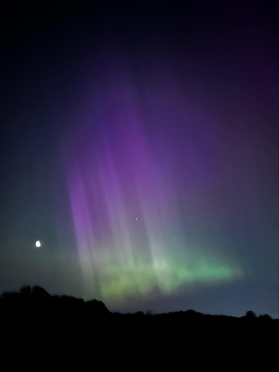 The northern lights, or aurora borealis, as seen from Canton Township, Michigan on May 10, 2024.