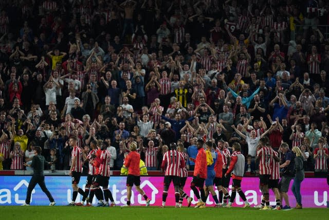 Brentford celebrate their point