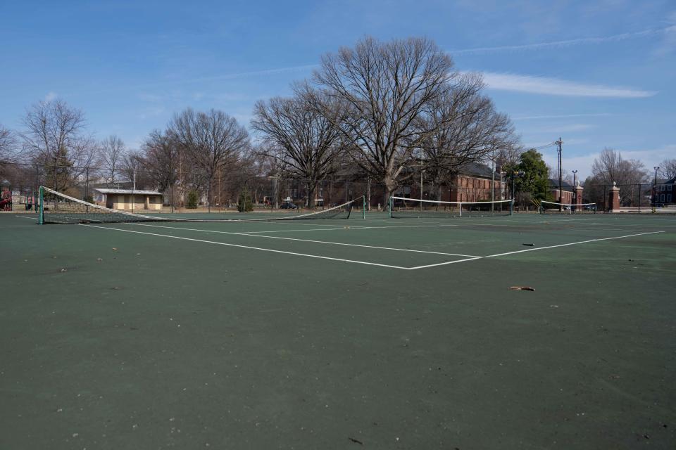 The tennis courts at Stansbury Park on Wednesday, Feb. 21, 2024.