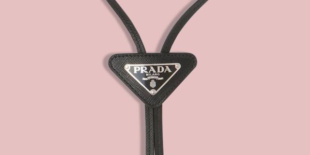 Prada Saffiano leather bolo tie 10/10 New.