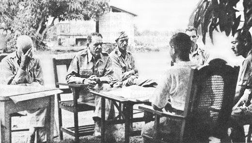 Gen. Edward P. King discusses surrender with the Japanese in the Philippines in 1942.