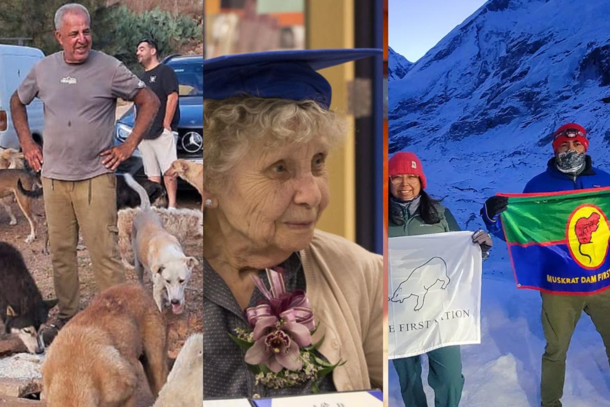 Finally, some good news: Lebanese man risks life to save abandoned pets, 99-year-old veteran graduates, and First Nation couple proudly wave flag at Everest