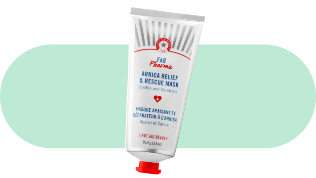 Placate aggravated skin with the First Aid Beauty Fab Pharma Arnica Relief and Rescue Mask.