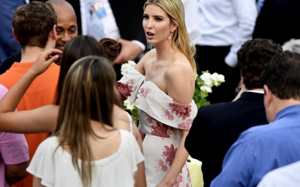 Donald Trump's daughter Ivanka Trump mingles with guests on the South Lawn of the White House - Credit: UPI / Barcroft Images/Barcroft Media