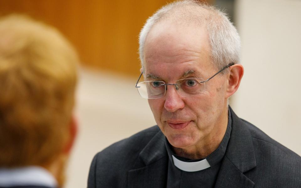 The Right Rev Justin Welby, the Archbishop of Canterbury, warned that a change to the law could lead to ‘pressure’ on patients to die - Luke MacGregor/Bloomberg