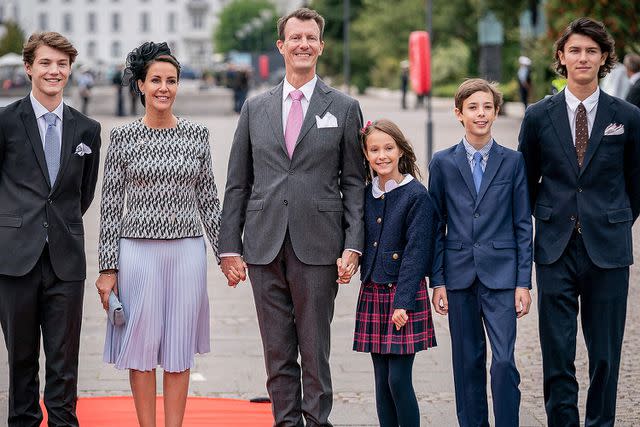 MADS CLAUS RASMUSSEN/Ritzau Scanpix/AFP via Getty Images Count Felix, Princess Marie, Prince Joachim, Countess Athena, Count Henrik and Count Nikolai.