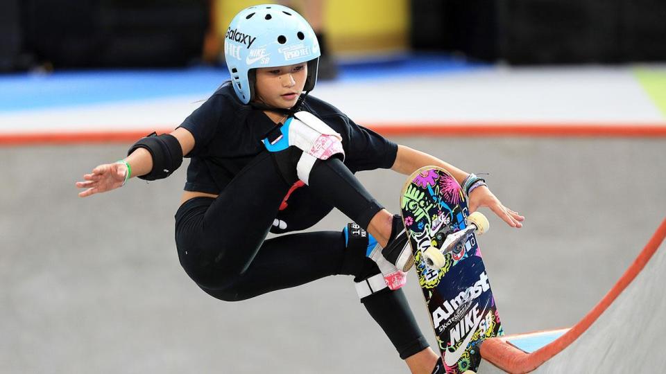  El prodigio británico del skate de 12 años, Sky Brown, llamará la atención en los Juegos de Tokio. Foto: Getty