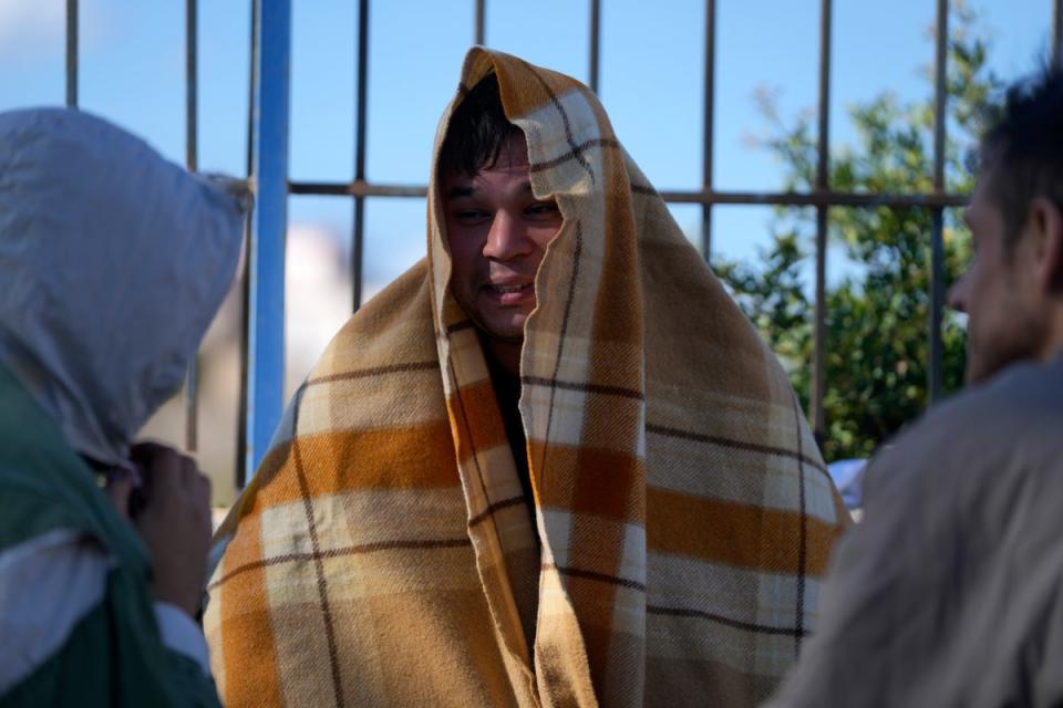 File photo: An Afghan migrant at temporary shelter on the island of Kythira, southern Greece after a boat carrying migrants capsized, leaving 20 dead and sevaral missing (AP)