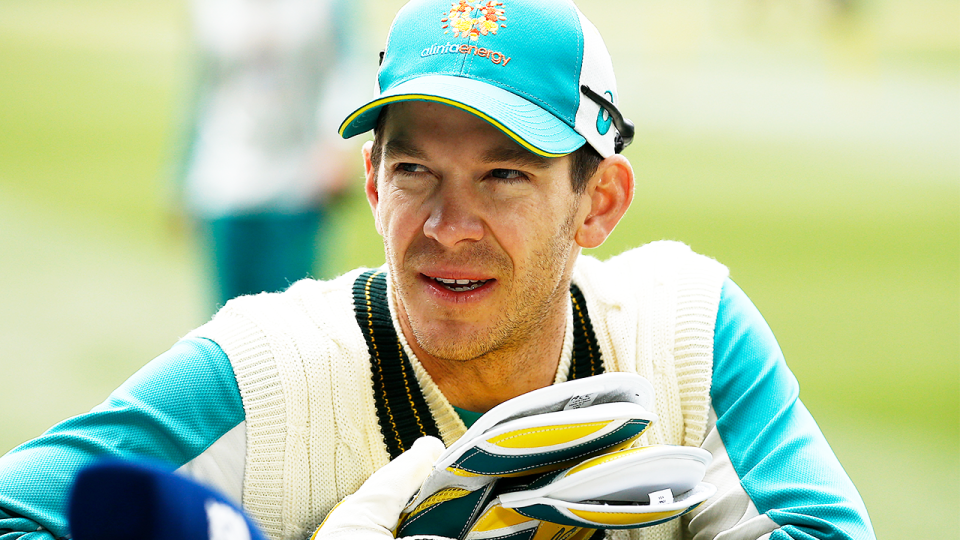 Tim Paine (pictured) speaking to the media.