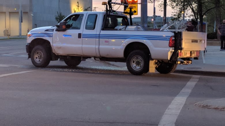 'Like something out of a movie': Man arrested after driving stolen truck erratically through downtown Edmonton