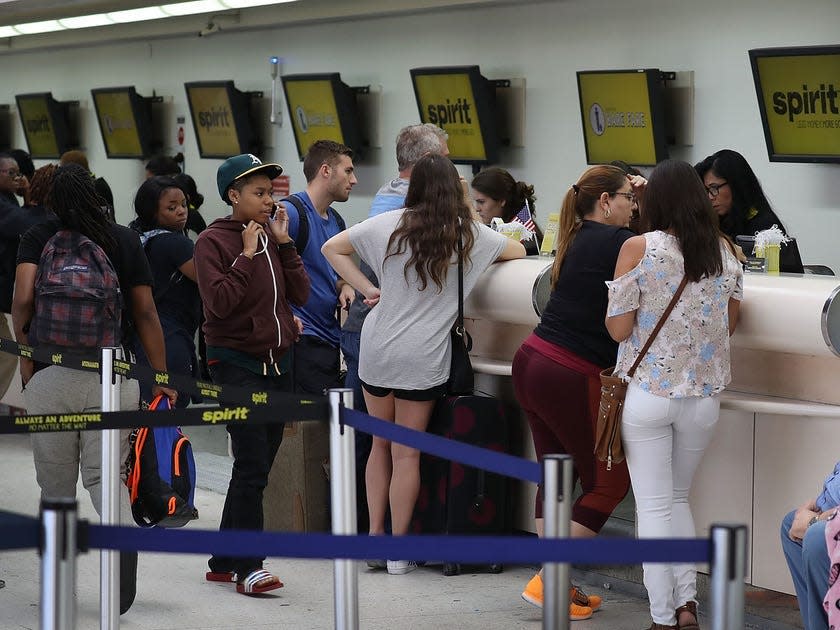 Spirit Airlines counter at Fort Lauderdale-Hollywood International Airport